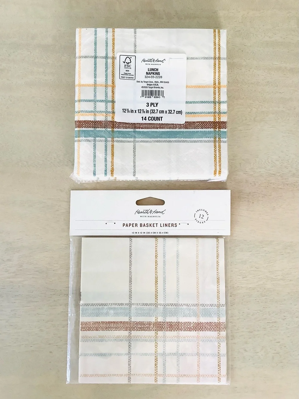 Hearth Hand Magnolia Casual Plaid Napkins + Basket Liners